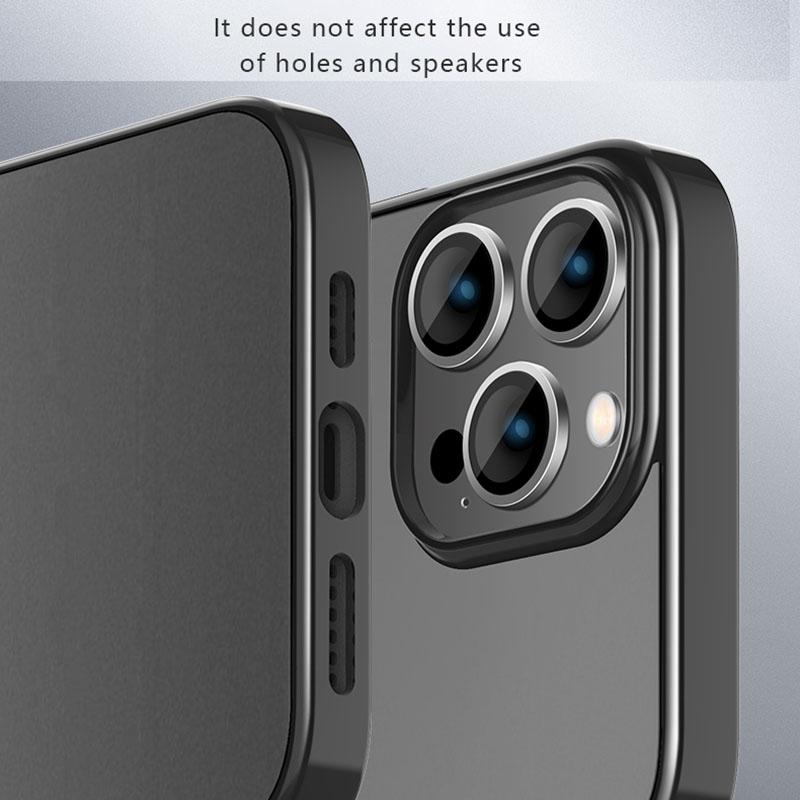 

X-LEVEL For iPhone 15 Pro Transparent Anti-fingerprint Phone Cover Electroplating Soft TPU Case Black