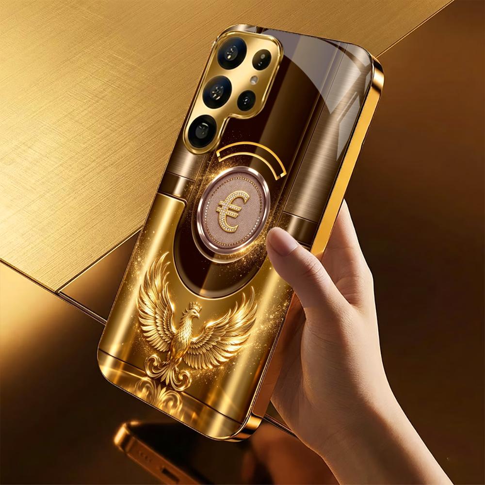Wealth Phoenix Pattern phone case glass s26 ultra case s25 ultra case for Samsung Galaxy S26 S25 S24 S23 S22 FE Ultra Plus