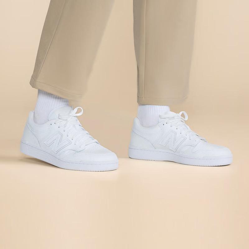 NEW BALANCE NB Men's and Women's Trendy Fashionable Multi-Functional Spring Breathable Casual White Sneakers Platform Shoes BB480L3W