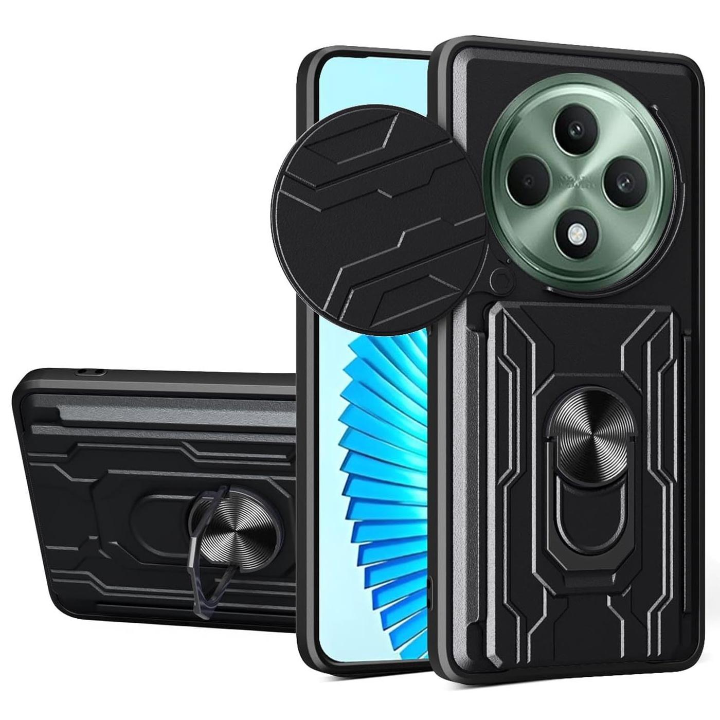 

Kickstand Case For OPPO Reno 12F 12FS 5G Reno12 F FS Cover Card Pocket Ring Stand Holder Fundas Coque Capa OPPO Reno 12FS 4G