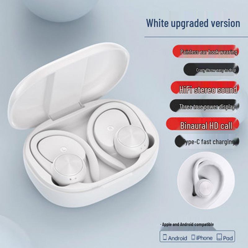 TWS Wireless Sports Earphones with Ear Hook & Long Battery Life