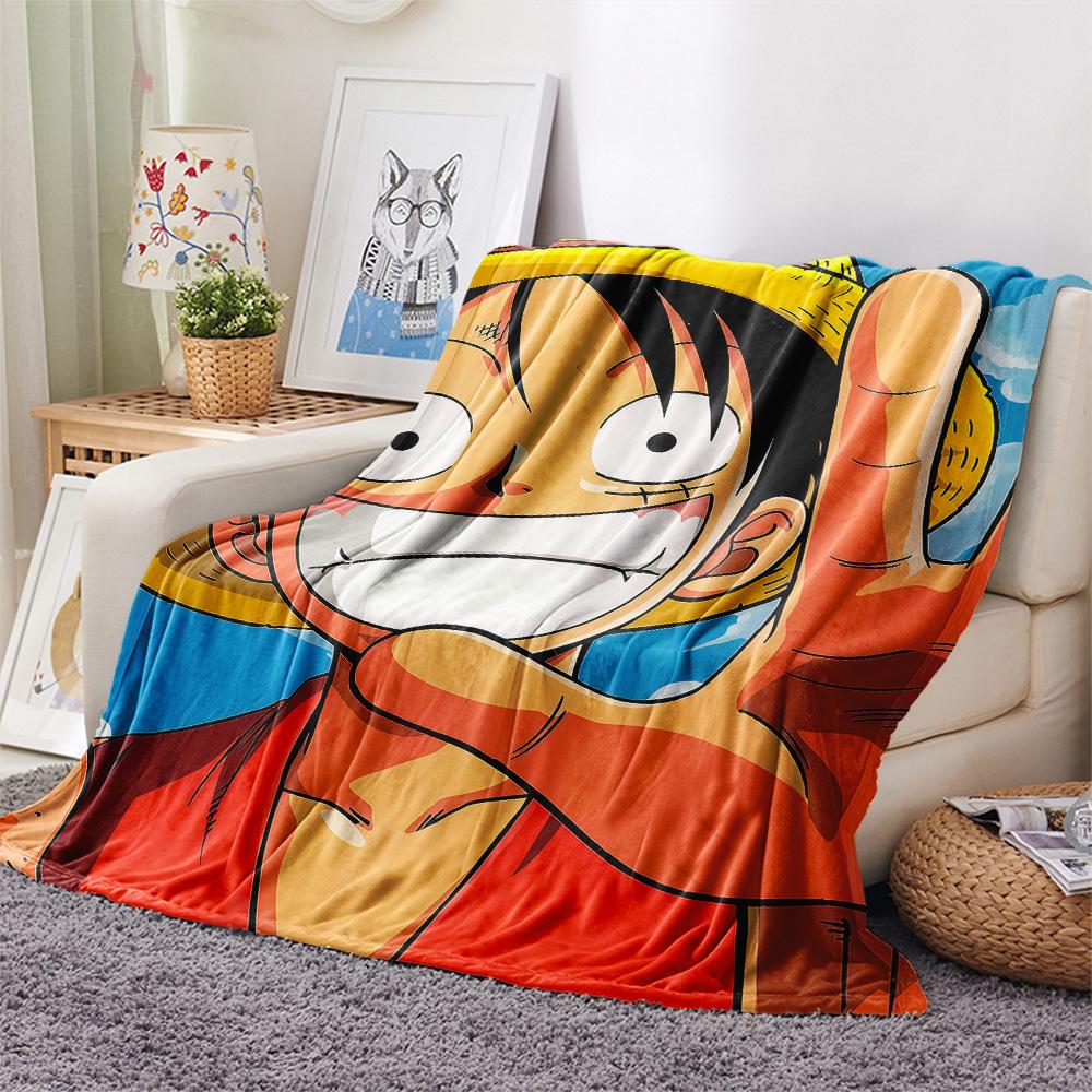 1pz Una Pezzo Monkey D Luffy Coperta in Flanella Fantasia Adatta a Tutte le Stagioni per Arredamento Casa Calore e Comfort Regali Regalo Festivo