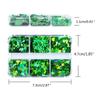 Nail Art Slice St’ Patrick Theme Green Clover Glitters Shiny Stud for Mom Girls Jewelry Polymer Slime Phone Decoration