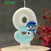 Snowman Birthday Candle for Cakes 0-9 Number Princess Cake Candle Party Decor Birthday Queen of Snow Decoration