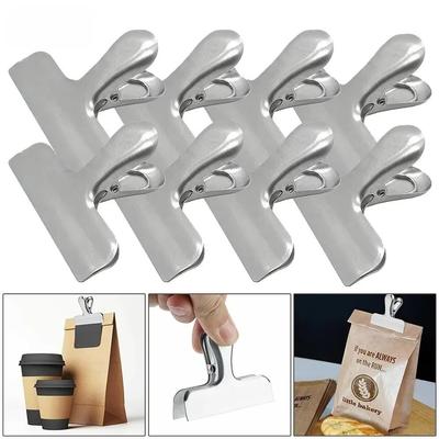 Stainless Steel Sealing Clip Mini Size Snack Sealing Food Sealer Clip Leak-Proof Dust-proof Binder Clip Receipt Organization