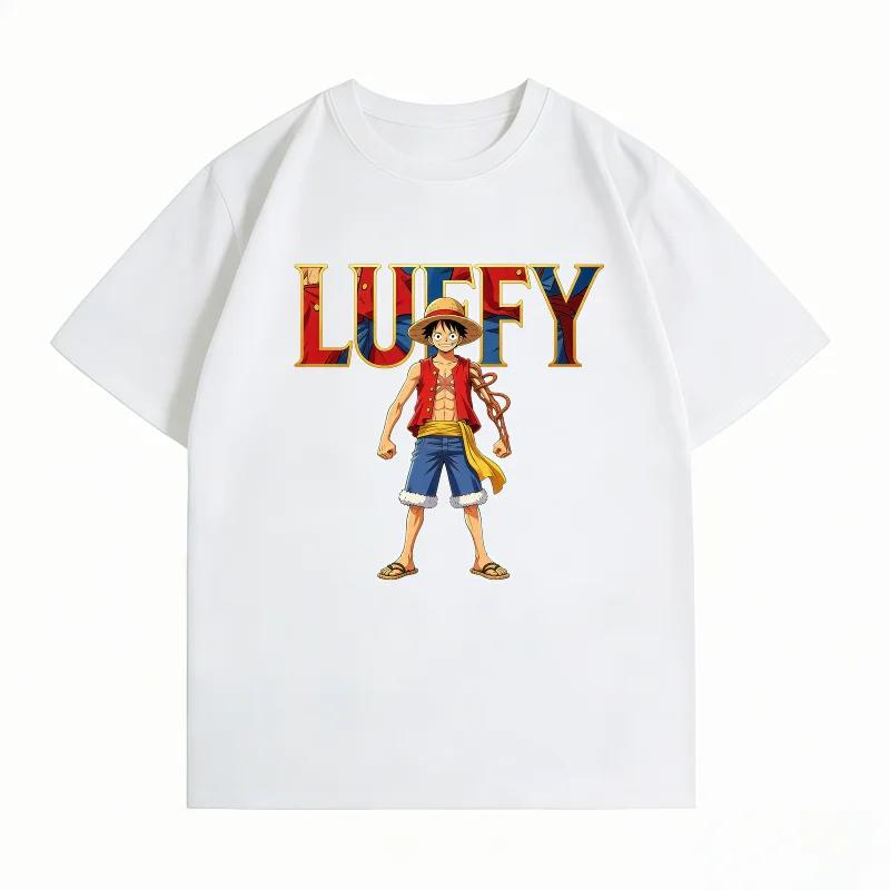 Mens and Kids Clothing New 100 Cotton Summer TShirt Bandai One Piece Mens TShirt Luffy Letter Print Casual Mens TShirt