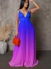 2025 Summer Gradient Strappy Backless Long Dress