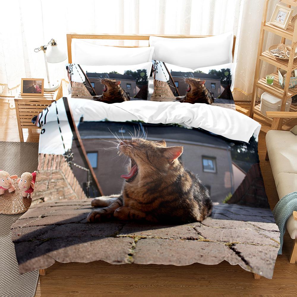 3D Cat Bedding Sets Duvet Cover Set With Pillowcase Twin Full Queen King Bedclothes Bed Linen