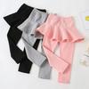 Spring & Autumn Girls' Ruffle Skirt Leggings - Korean Style, Elastic Fit, Fashionable Outerwear Pants