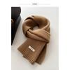 Winter 100% Pure Wool Scarf Solid Color Warm Knit Neckwear Couples Women
