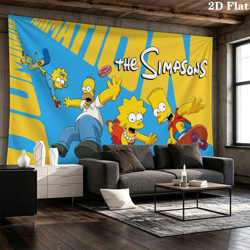 The Simpsons Wall Tapestry Aesthetic Wall Hanging Printed Fabric Blanket Decorative Tapestries for Bedroom Living Room Home Decor