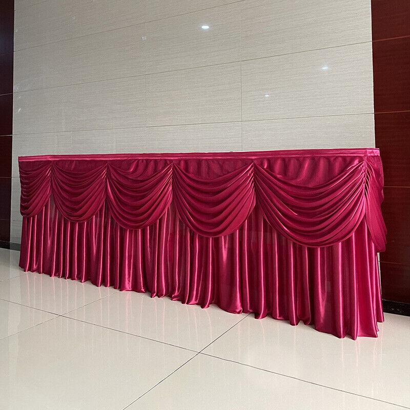 3/6M Wedding Backdrop Curtain Swag Ice Silk Fabric Wedding Decoration Table Skirts Party Banquet Backdrop Long Tablecloth New