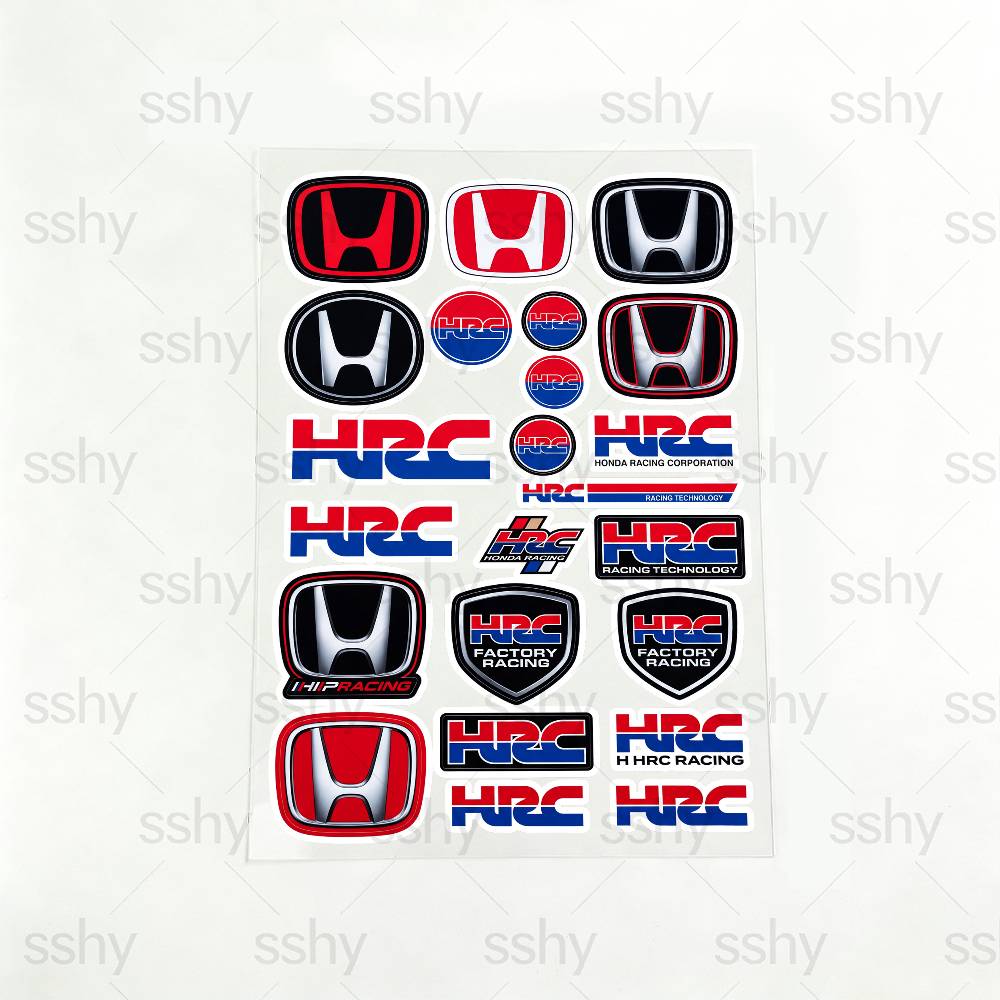 TMBCU1 FOR HONDA HRC H WING Reflective Motorcycle Stickers Waterproof Vinyl Decals for Motorbike Helmet Fuel Tank Bike 20x30cm