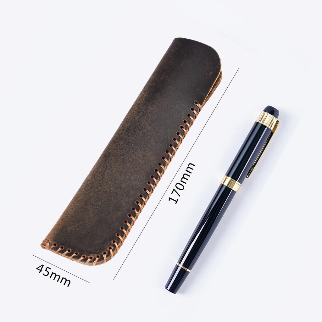 Handmade Genuine Leather Storage Bags Creative Vintage Pen Sleeve and Pencil Case for Fountain Pen and Pencil for Organization