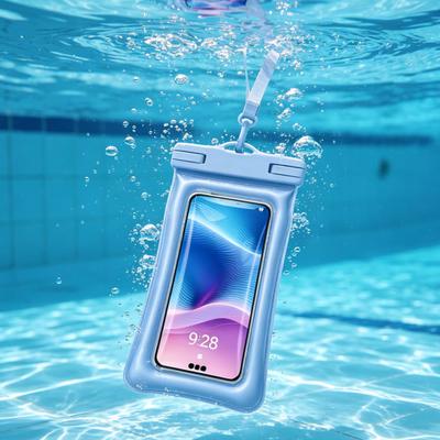 Bolsa Impermeable para Teléfono con Cordón Desmontable Transparente Flotante Estuche Protector para Teléfono Celular Esenciales para Playa Kayak Crucero Viaje