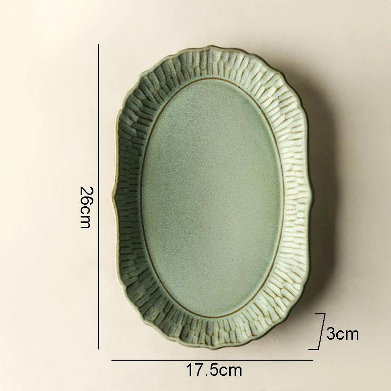Retro Relief Ceramic Dinner Plate Restaurant Steak Plate Dessert Pasta Plates Fish Plate Molecular Cuisine Specialty Tableware