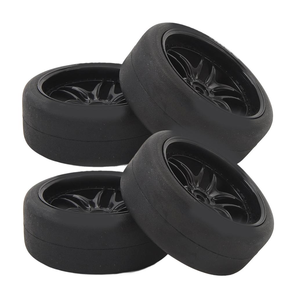 4pcs RC Tires Wheels Rims Sets 12mm Hex Wheels Rims Rubber Tires Width 26mm for 110 RC Racing Car