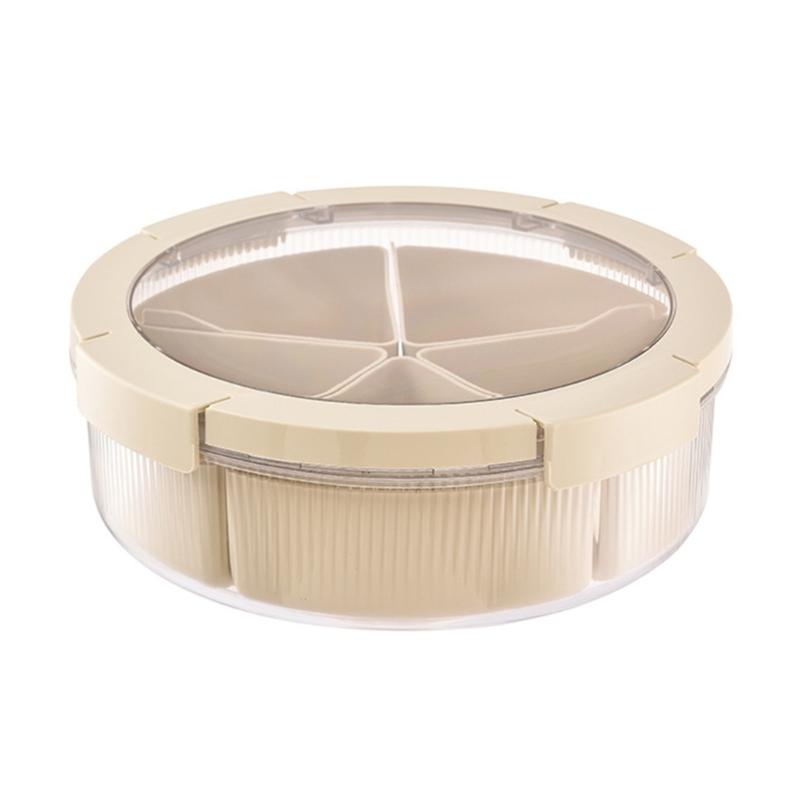 Divided Serving Tray with Lid  Food Storage Tray Dried Fruit Snacks Plate Appetizer Serving Platter Candy Nuts Dish 1