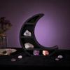 Crescent Moon Shape Storage Rack Faux Crystal Natural Stone Display Rack