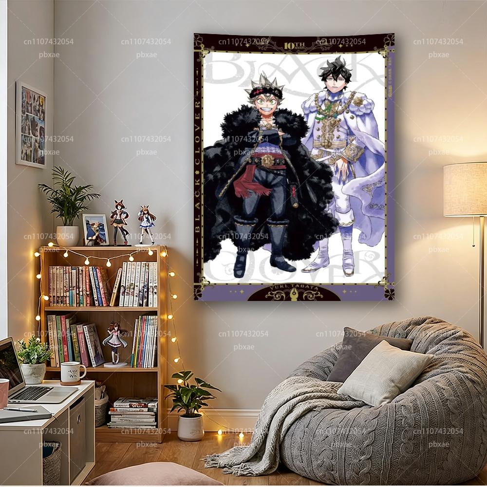 Black Clover AAsta Anime Tapestry  Wall Hanging  Background Cloth for Home Bedroom Bar  Party Decor