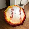 1pc Fiery Baseball Icon Umbrella with Plastic Handle,Suitable for All Seasons Home Travel Outdoor UmbrellaDD1498