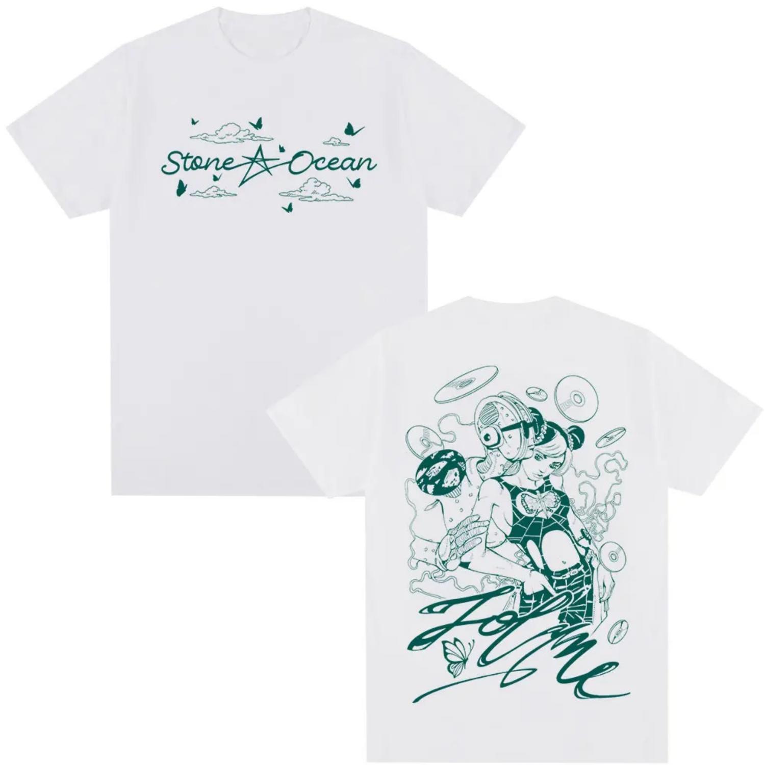 

2026 New Anime JoJo Bizarre Adventure Stone Ocean Kujo Jolyne Manga T-shirts Men s Women Cotton Casual Parent-child Soft T Shirt S чёрный