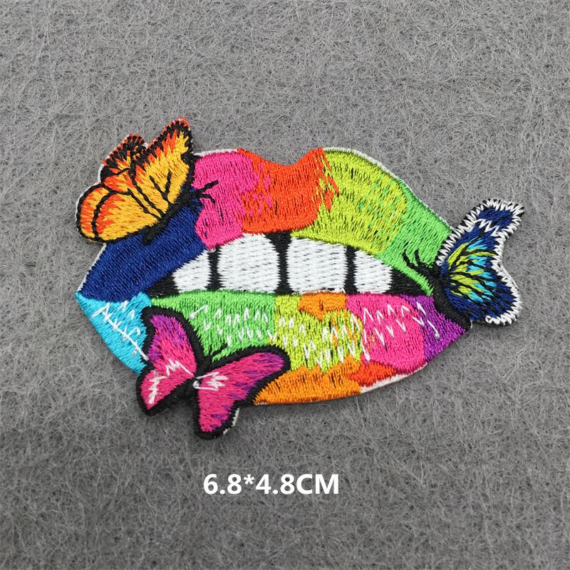 Embroidered Clothing Thermoadhesive Patches Iron-On Punk Landscape Embroidered Patches For Clothing Band Clorhing Stickers