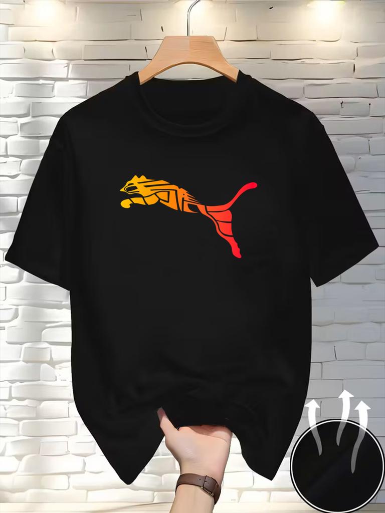 Letnia Moda Lis Pantera Nadruk 3D Koszulka Luksusowa Wysokiej Jakości Męska Góra z Okrągłym Dekoltem Codzienny Trend Bluza Fitness