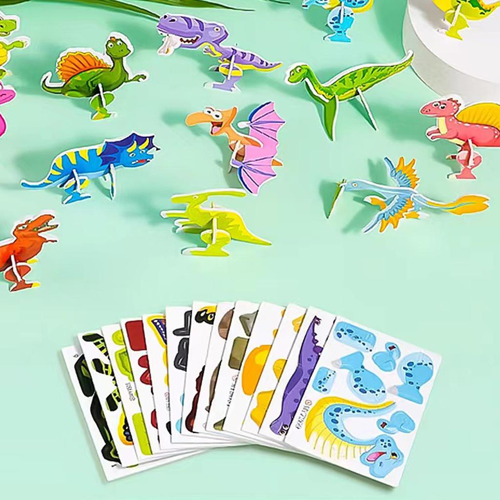 25 listů/sada Puzzle Hračka Kreslený motiv 3D Blok skládačky Předškolní vzdělávací hračka pro trénování mozku pro děti