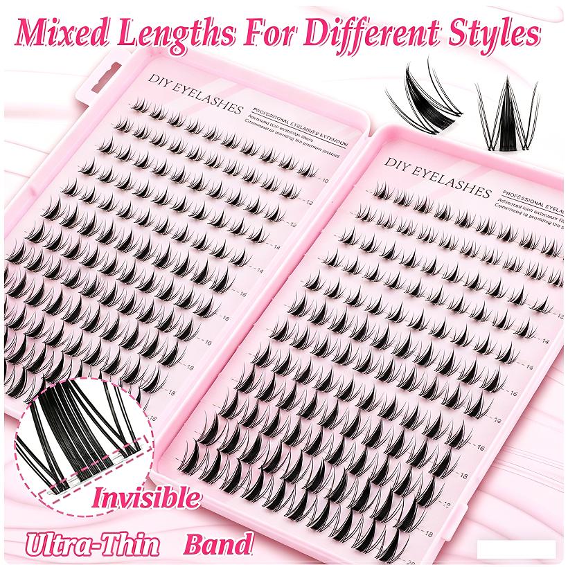 High-Quality Best-Selling Large Capacity 392 Pieces Autumn Maple Leaf Eyelashes Book 8-16mm Natural False Eyelash Set