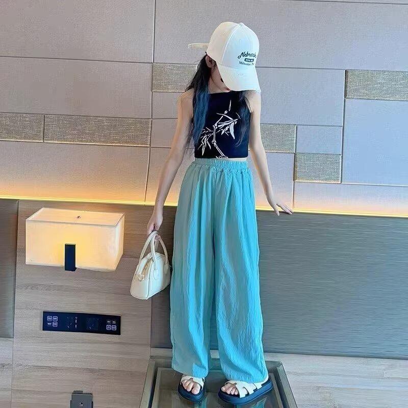 Girls' Summer Thin Pants Baby Summer Clothes Ice Silk Wide Leg Mosquito Proof Pants Yamamoto Pants