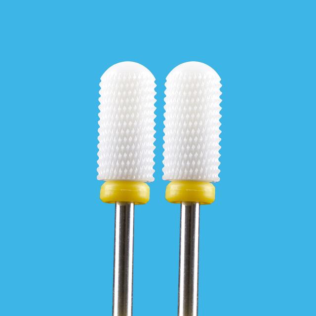 2 PCS Ceramic Milling Cutter For Manicure Machine Set Nail Drill Bits Corundum Mill Cutters Nails Pedicure Bit Sanding Cap