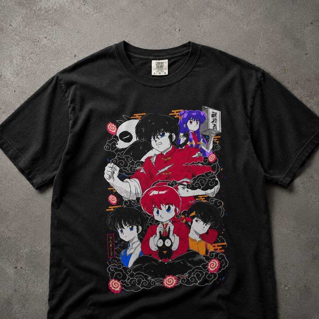 Ranma Saotome Panda Anime T-Shirt, Vintage Manga Graphic Tee
