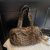 Leopard Print Canvas Shoulder Bag Fashion Large Capacity Tote Bag Woman Handbag for Daily Commute High Quality Bag