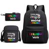 New rhythm box game merchandise primary school bag sprunki cartoon starry sky backpack 3-piece set D