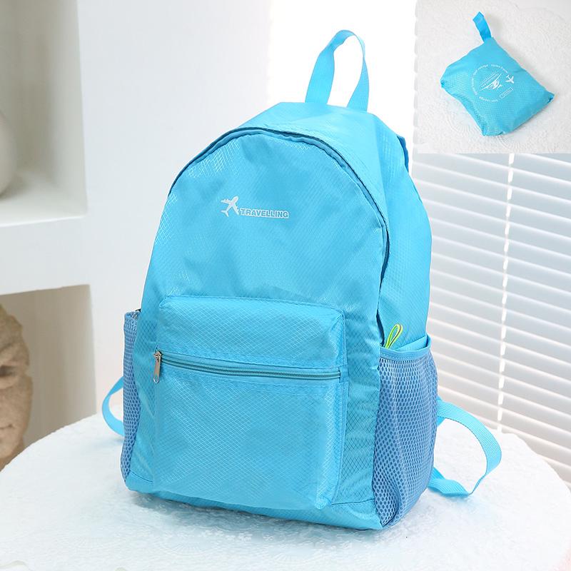 

Легкий складной рюкзак, подходящий для пеших походов, путешествий и приключений на открытом воздухе, регулируемые плечевые лямки, складной синий