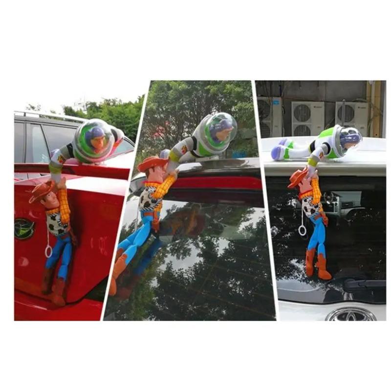Disney Toy Story Sheriff Woody Buzz Lightyear Car Doll Plush Toy Plug-in Toy Cute Car Accessories Car Decoration