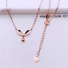 Purple Gold-Plated Rose Gold Color Gold Bead Bow Necklace Fashionable Personalized Design Set Chain Women