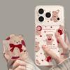 Bear Magnetic Attraction Applies To Apple 17 Transparent 16promax Soft iPhone15 New Year's 13 Red 14 Mobile Phone Cases