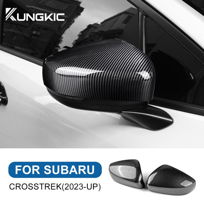 Carbon Fiber Style Rear View Mirror Sticker for Subaru Crosstrek 2023 2024 ABS Decor