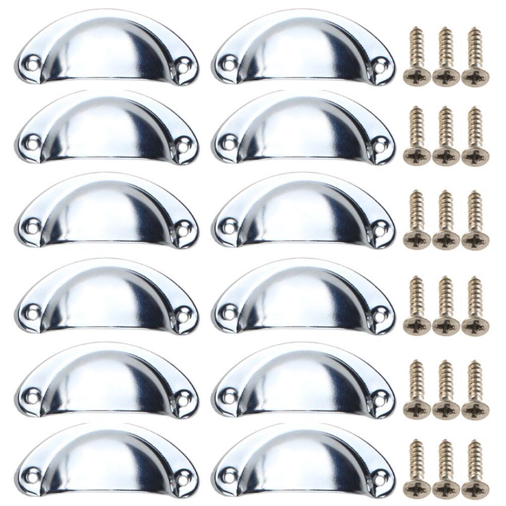 12Pcs Drawer Cabinet Handles Shell Pull Handles Half Moon Kitchen Cupboard Cabinet Door Knobs Vintage Drawer Knobs Hardware