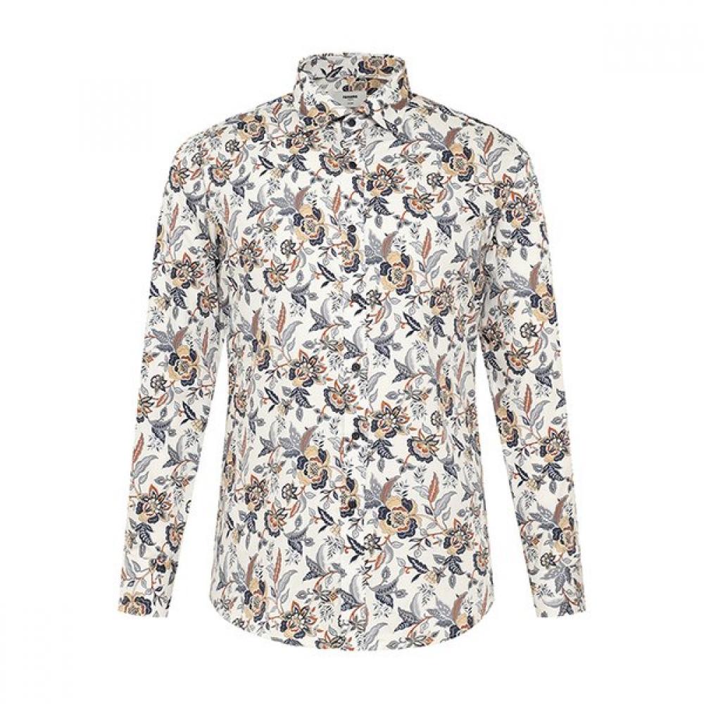 Renoma Satin Flower Print Classic Shirt Rnssg1042 Wh 95