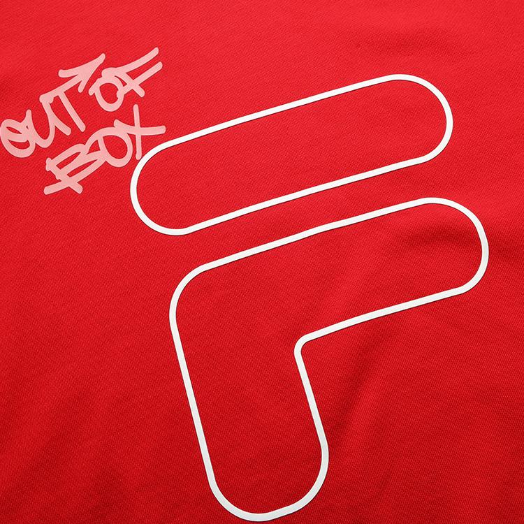 Fila Fusion Logo Print Sports Pullover Crewneck Sweatshirt Men Sweatshirt Red T11U216201FRD