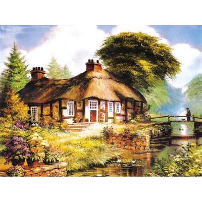 Full 5D Diy Diamond Painting Cartoon Landscape House Embroidery Cross Stitch Home Decor Handmade