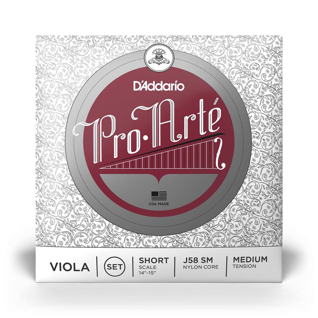 Viola Strings Short Scale J58 Medium Tension D'Addario Pro-Arte Set, SM,