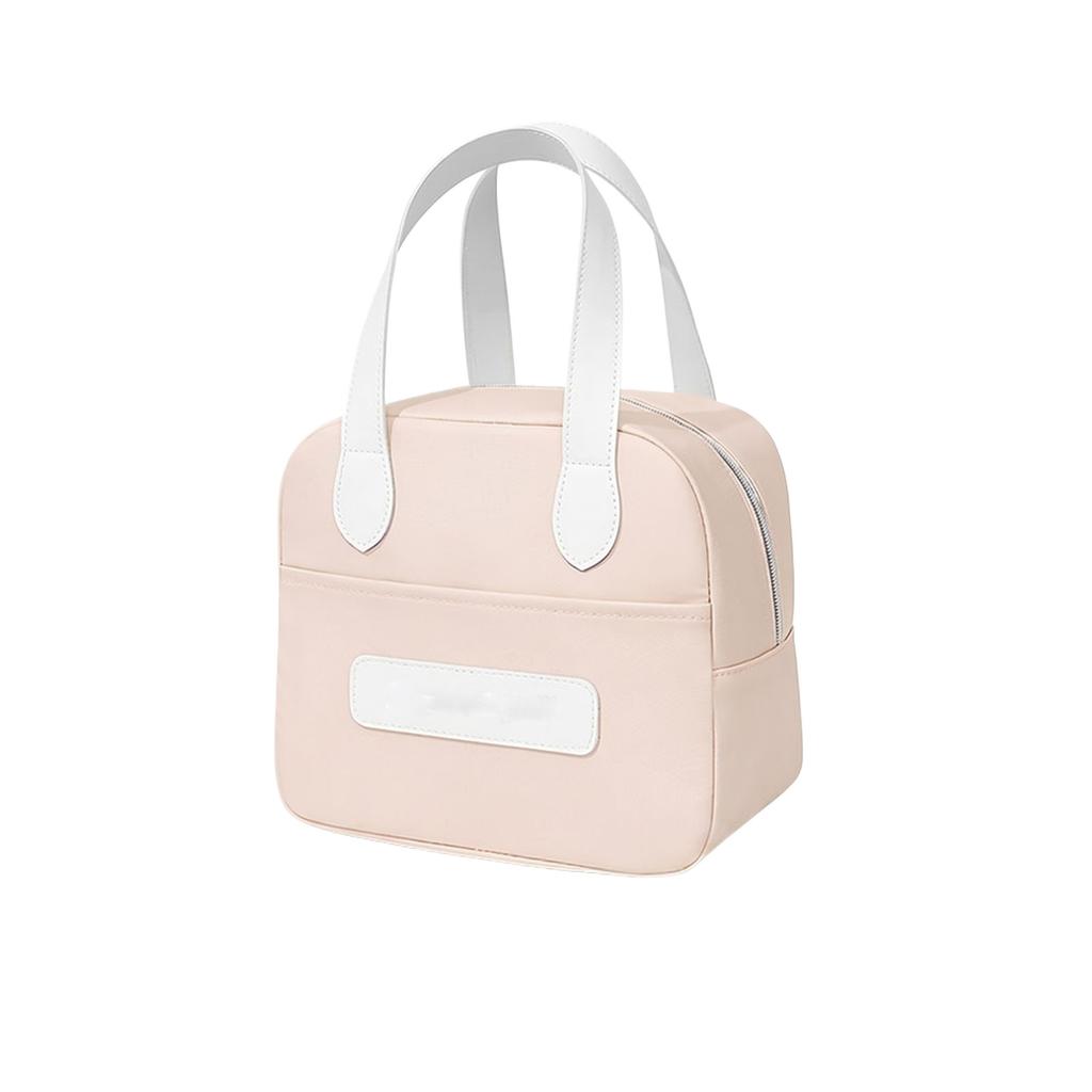 Insulated Lunch Bag Portable Small Size Handheld Bento Box Carrier Cooler Bag for Students and Office Use with Durable Handles and Zipper Closure