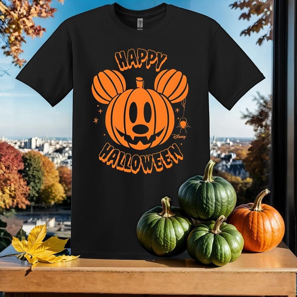 

Happy Halloween Mickey Pumpkin T-shirt T shirt Men Women Unisex Tshirt SY459 2XL