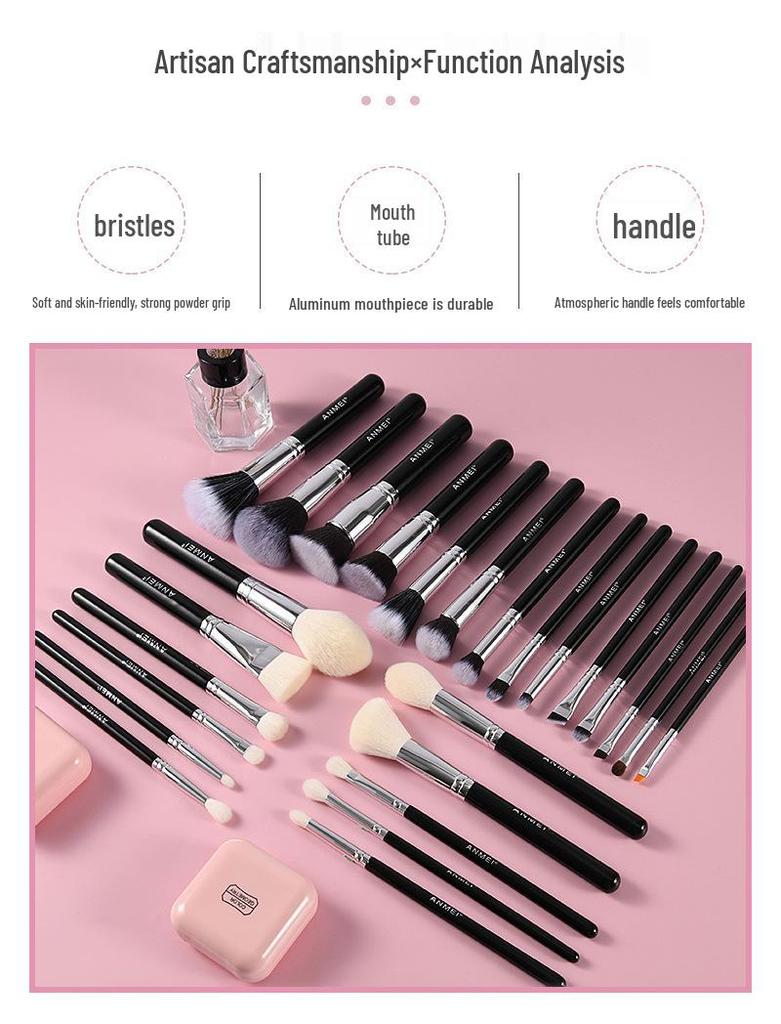 ANMEI 25-Piece Professional Animal Hair Makeup Brush Set