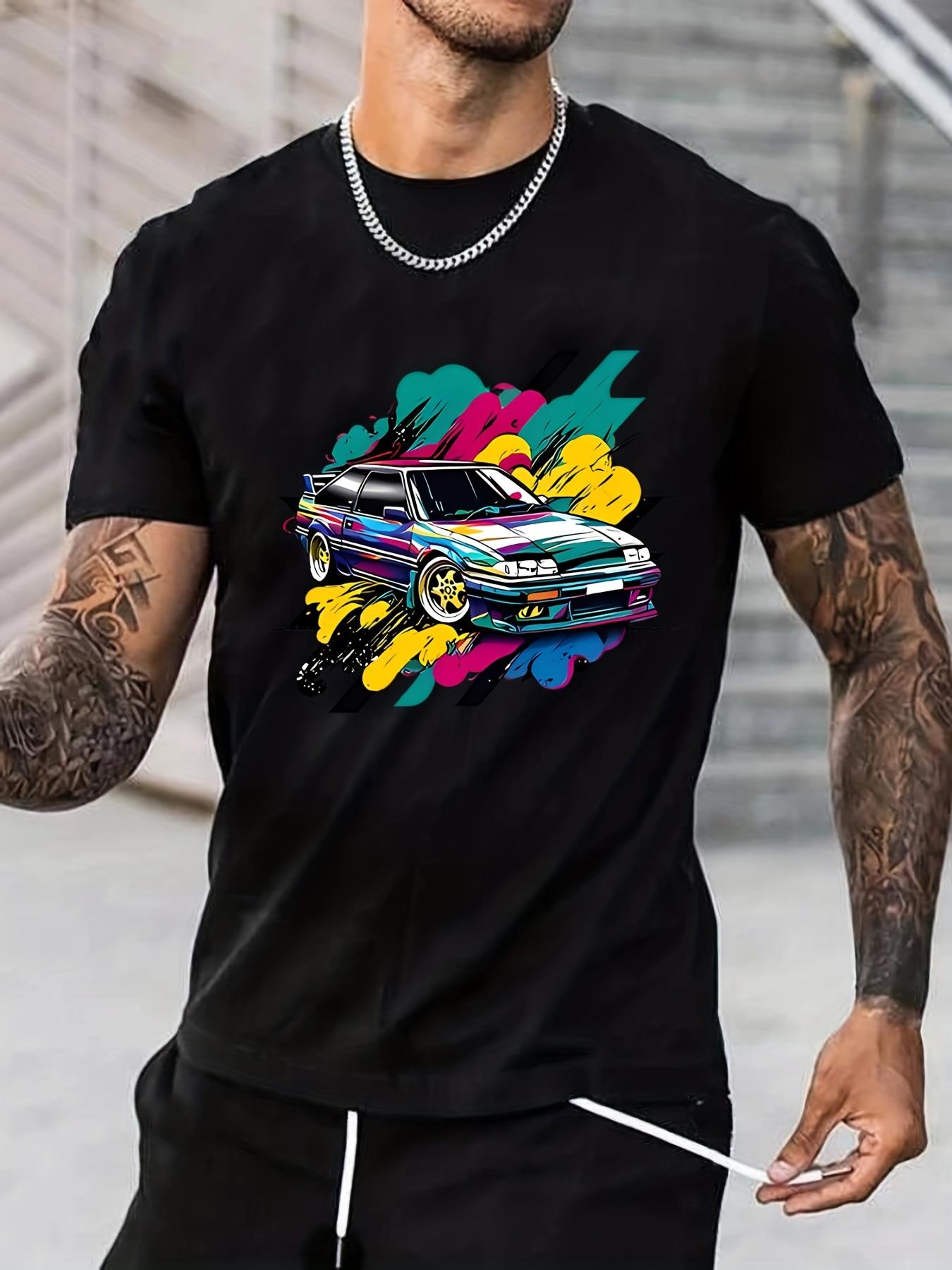 Color Painted Sedan Print T Shirt S
