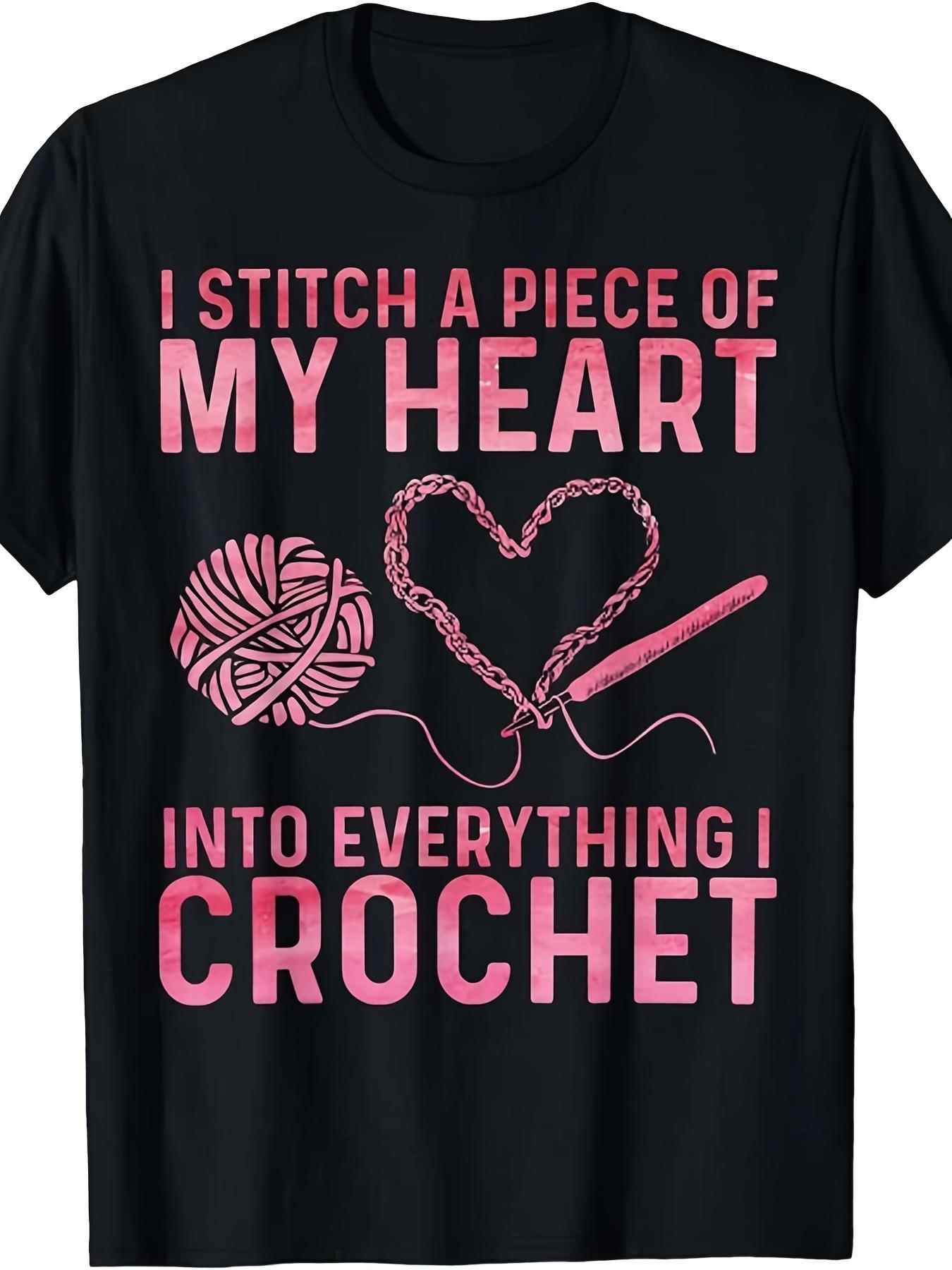 Humorous Crochet Graphic Tee for Both Genders, Ideal for Crochet Enthusiasts - Unisex 2025 Summer Short-Sleeve T-Shirt, 220G S разноцветный